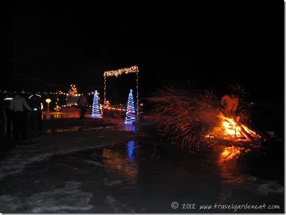 One of the festive Book Across the Bay racecourse bonfires. One of the festive Book Across the Bay racecourse bonfires.