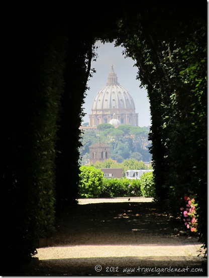 The Dome of St. Peter's Basilica as viewed through the Knights of Malta keyhole