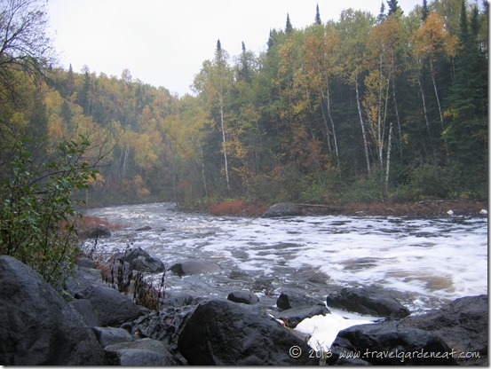 Fall colors lining the Brule River at C.R. Magney State Park, Minnesota