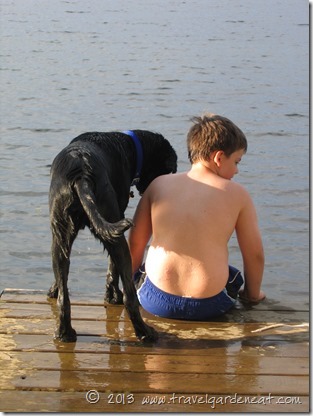 Best friends on the dock
