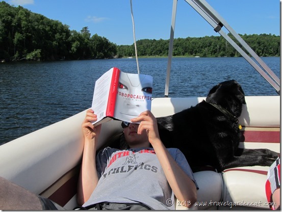 Reading on the pontoon