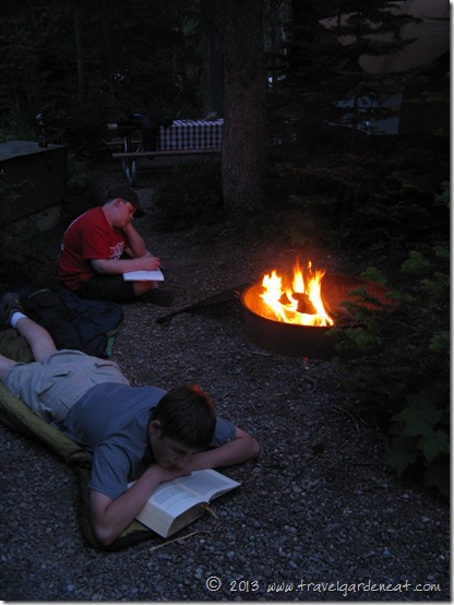 Reading by firelight