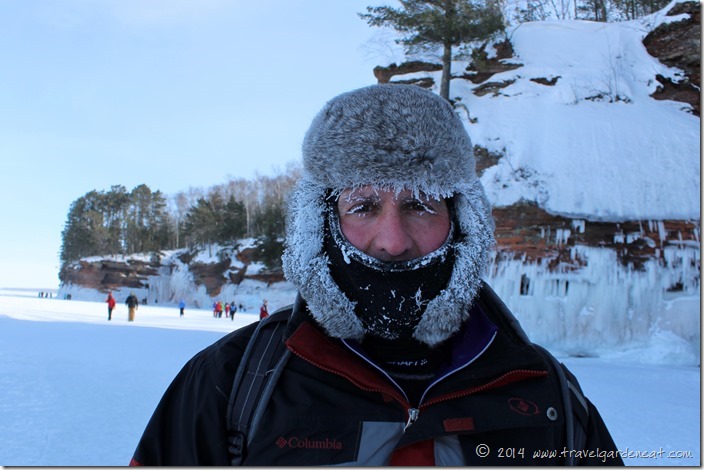 Ice eyelashes after Apostle Islands ice caves hike