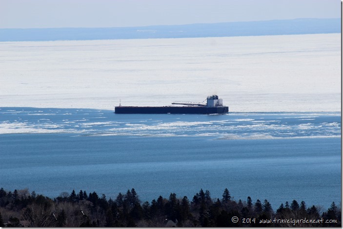 Pushing through Lake Superior's ice