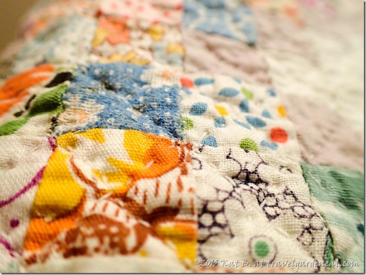 Hand-quilted postage stamp quilt 