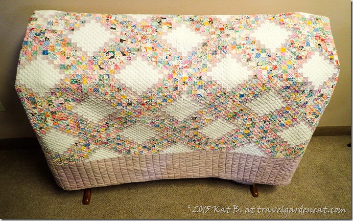 Hand-quilted postage stamp quilt 