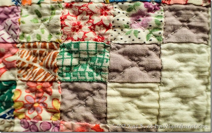 Hand-quilted postage stamp quilt 