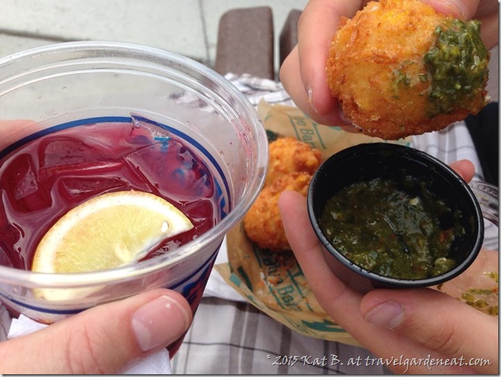 Blue Barn's Blue Cheese & Corn Fritz with Chimichurri Sauce