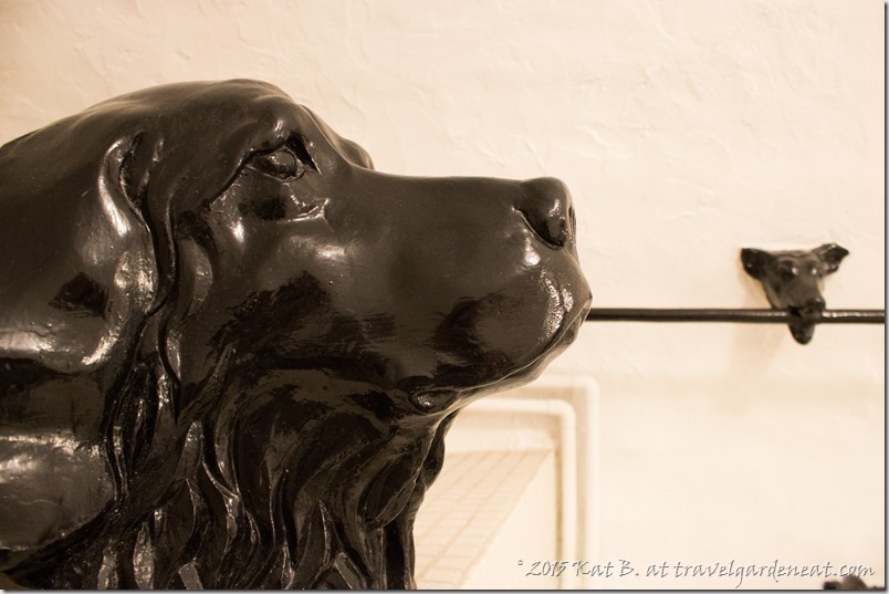 A bust of Albert, in the bathroom of one of rooms at Abe's Spring Street  Guest House