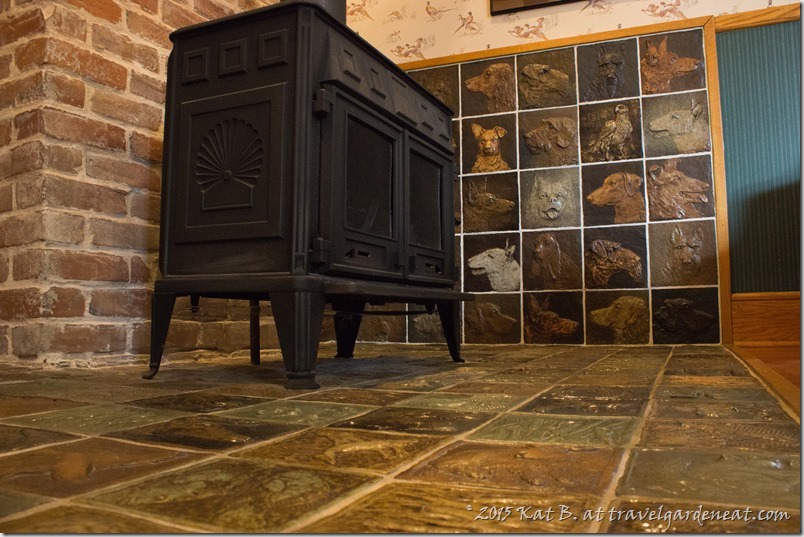 Cozy gas fireplace at Abe's Spring Street Guest House