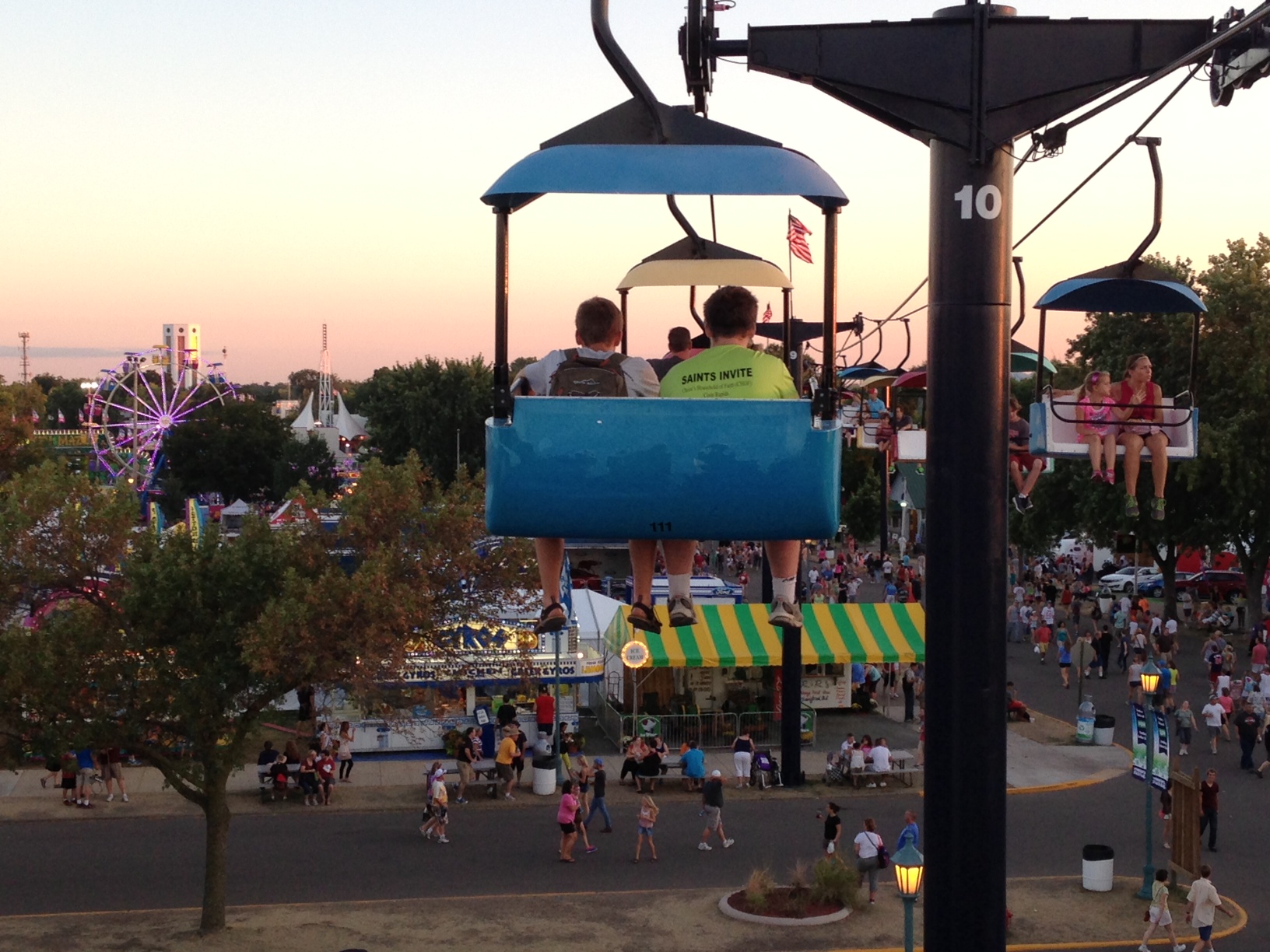 Riding the SkyGlider at the Minnesota State Fair