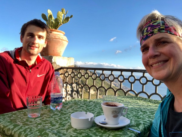 Mountaintop dining at Caffe Bar San Giorgio, Castelmola